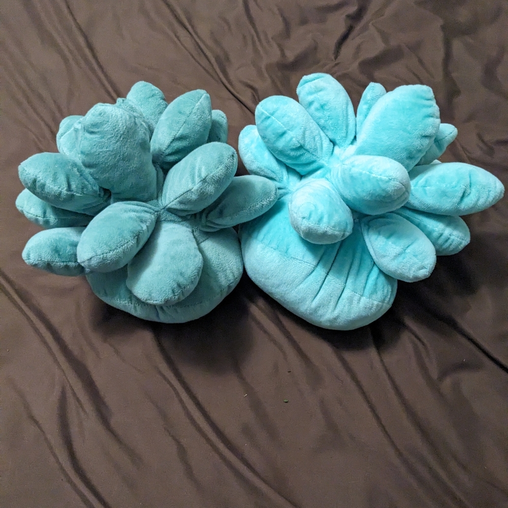 2 plush succulent pillows